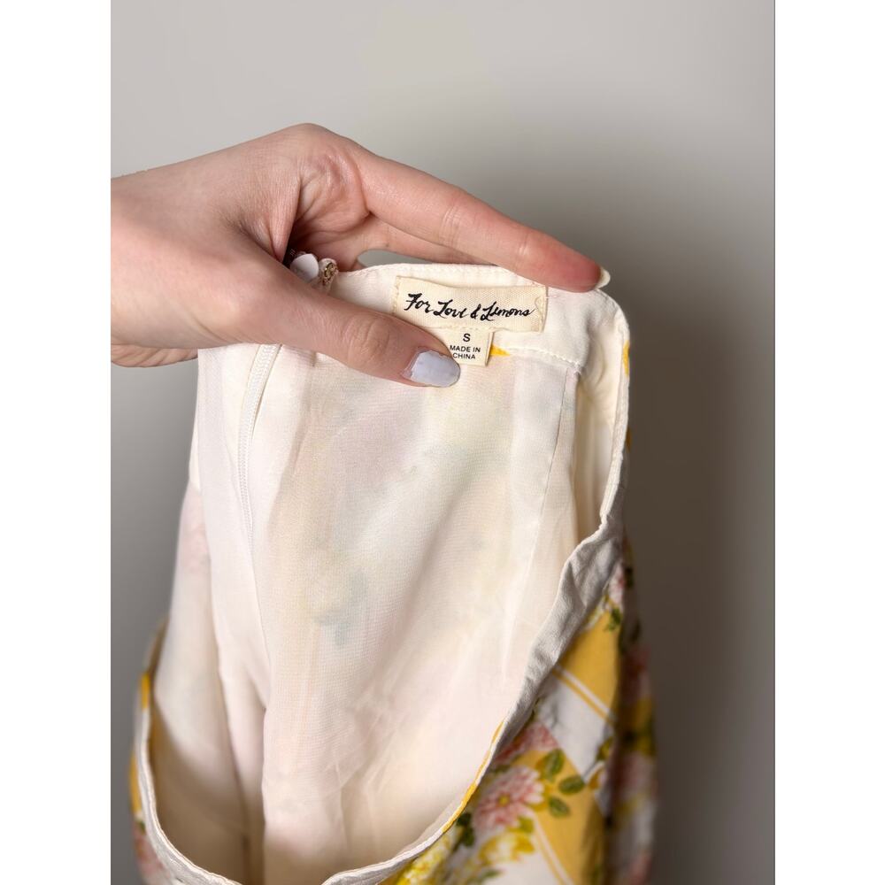 For Love & Lemons Atlanta Skort Yellow Striped Broderie Trim Wrap Shorts Size S - Picture 6 of 6